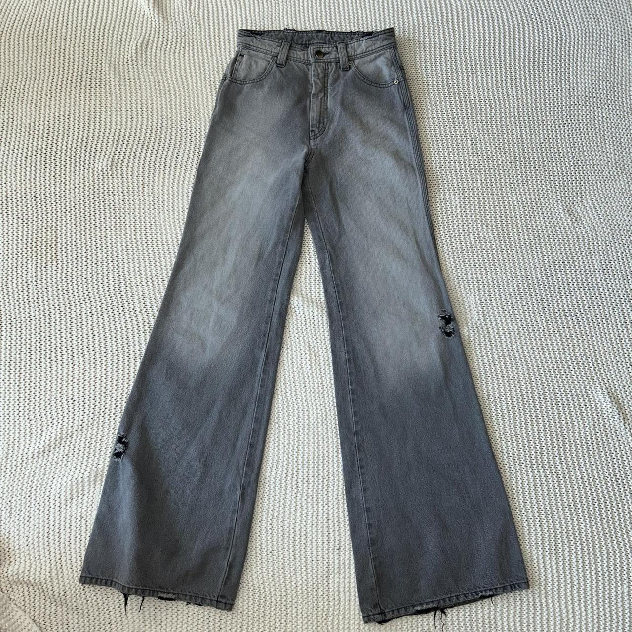 high waisted mm6 flare jeans, slightly distressed....