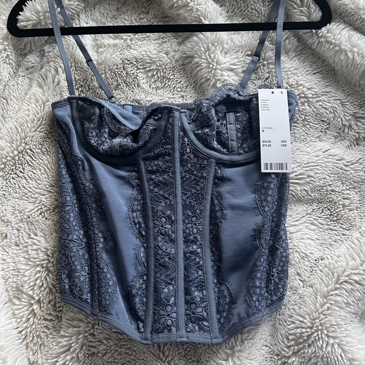 urban outfitters modern love corset in slate blue!... - Depop