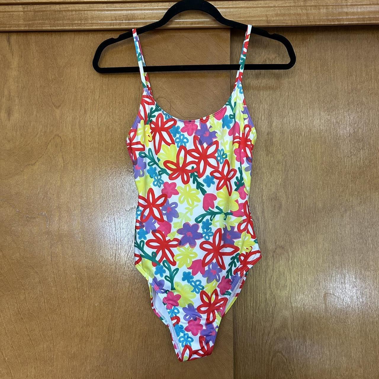 Primark Cares Bright Floral One Piece Swimsuit Size... - Depop