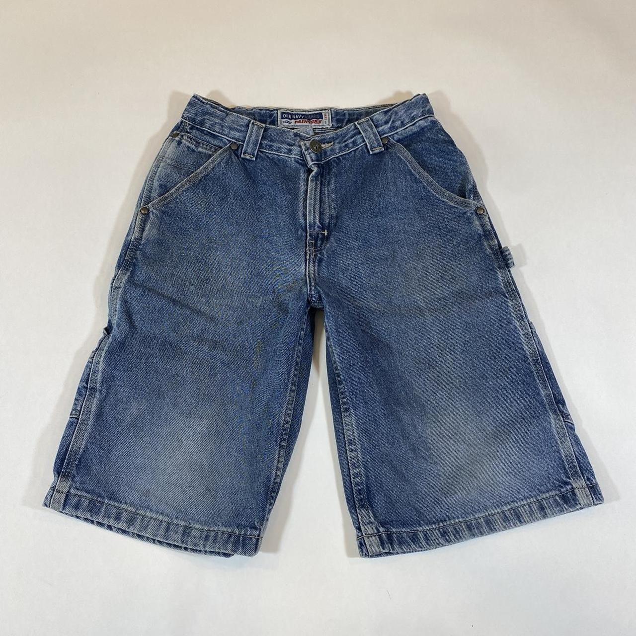 Vintage 90s denim jorts. Nice dark wash denim... - Depop