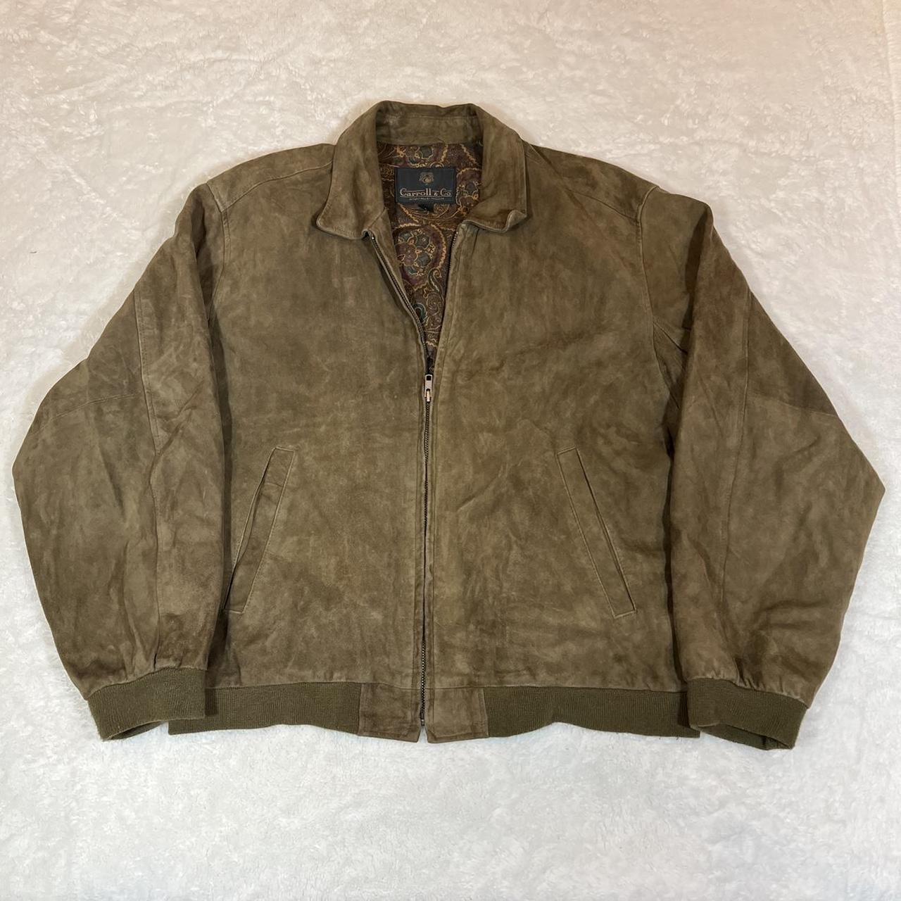 Vintage 90s suede leather jackets bomber jacket... - Depop