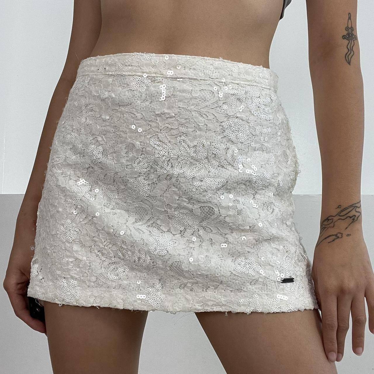 Hollister Co. Women's White Skirt Depop