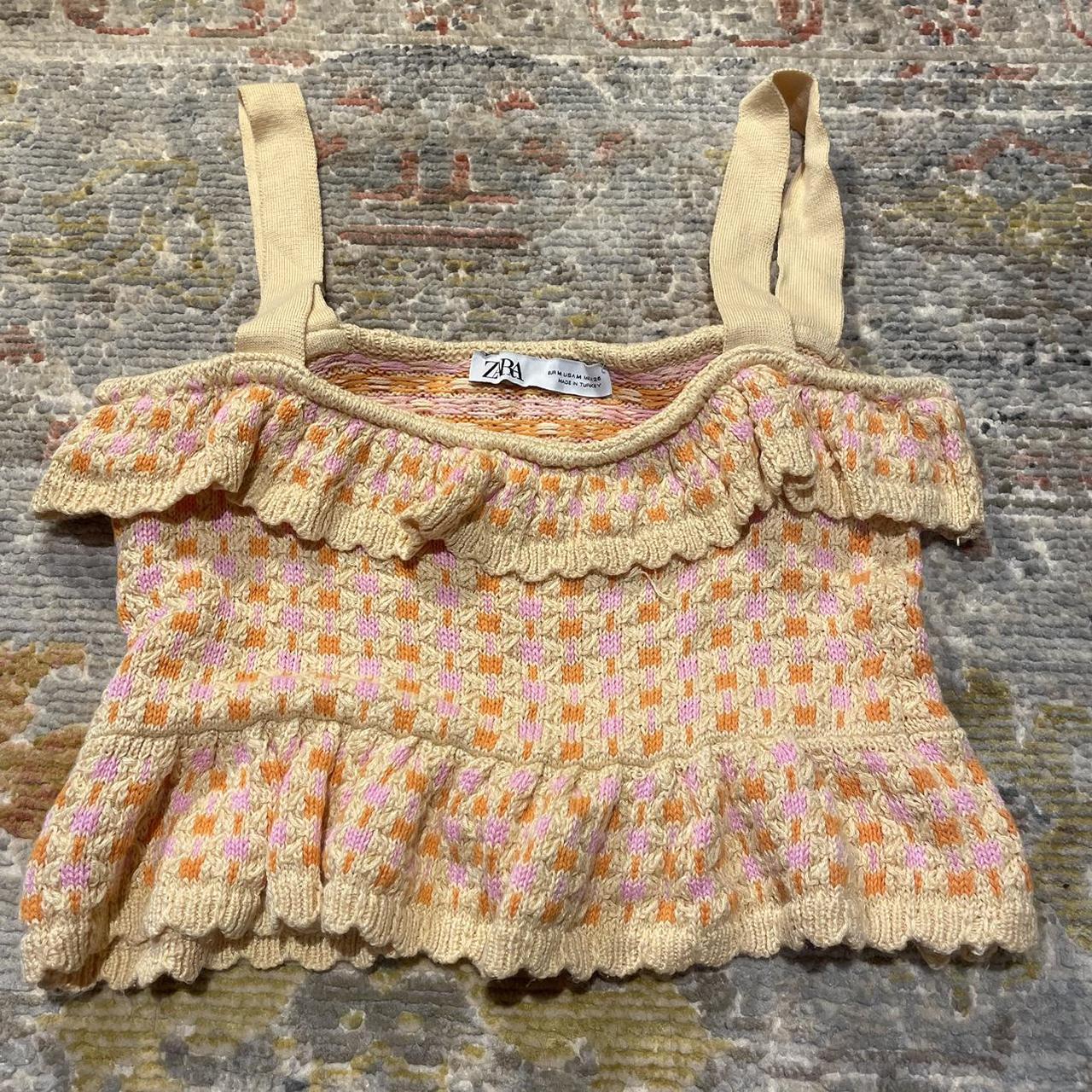 Zara Knit Tank Top such a cute cropped knit tank i Depop