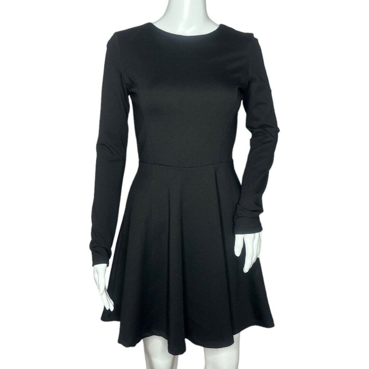 Forever chic black long best sale sleeve dress