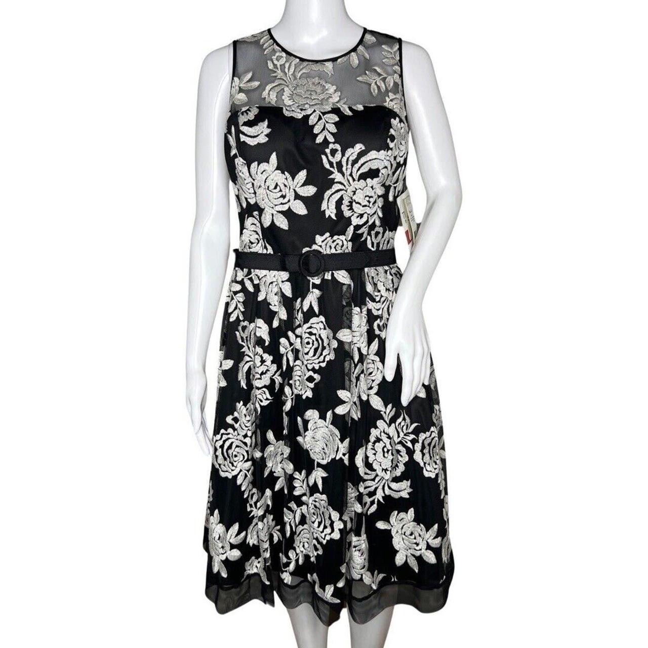 Eliza J Black and White Floral Sheath newest Dress