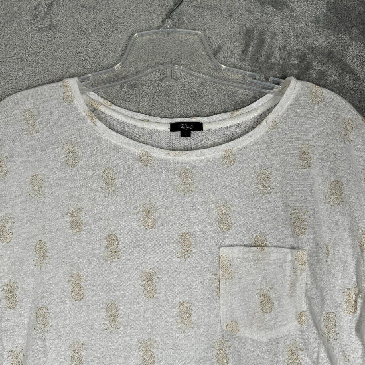 Rails Women's Blouse - White/Gold - L – Rails Shi… - image 4