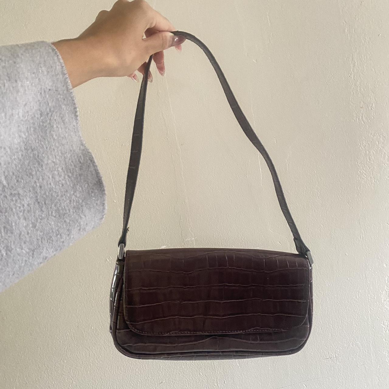 Dark brown croc on sale bag