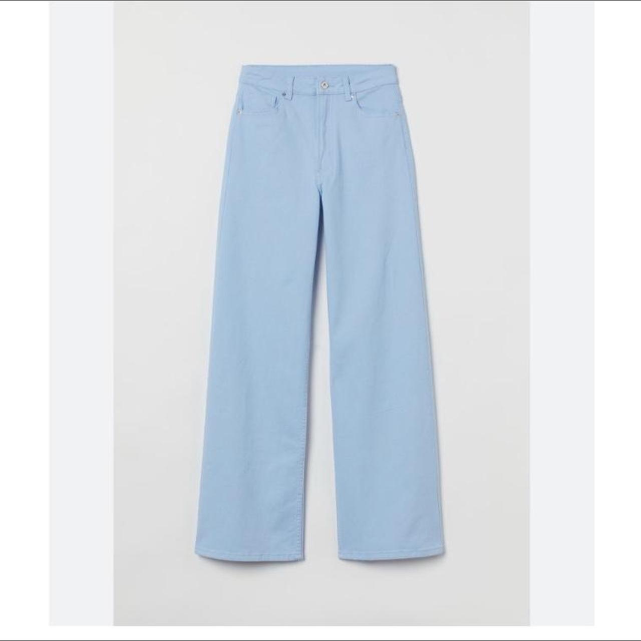 H&M light blue wide leg twill jeans Size EU 34 or... Depop