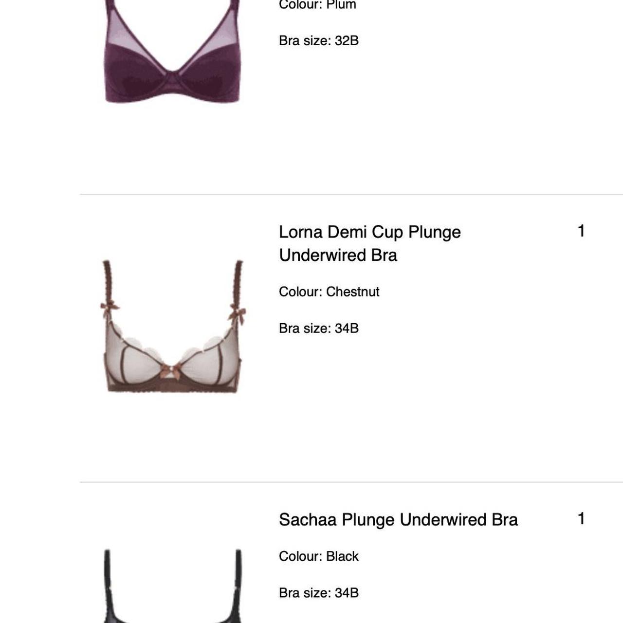 Lorna Demi Cup Plunge Underwired Bra in Chestnut