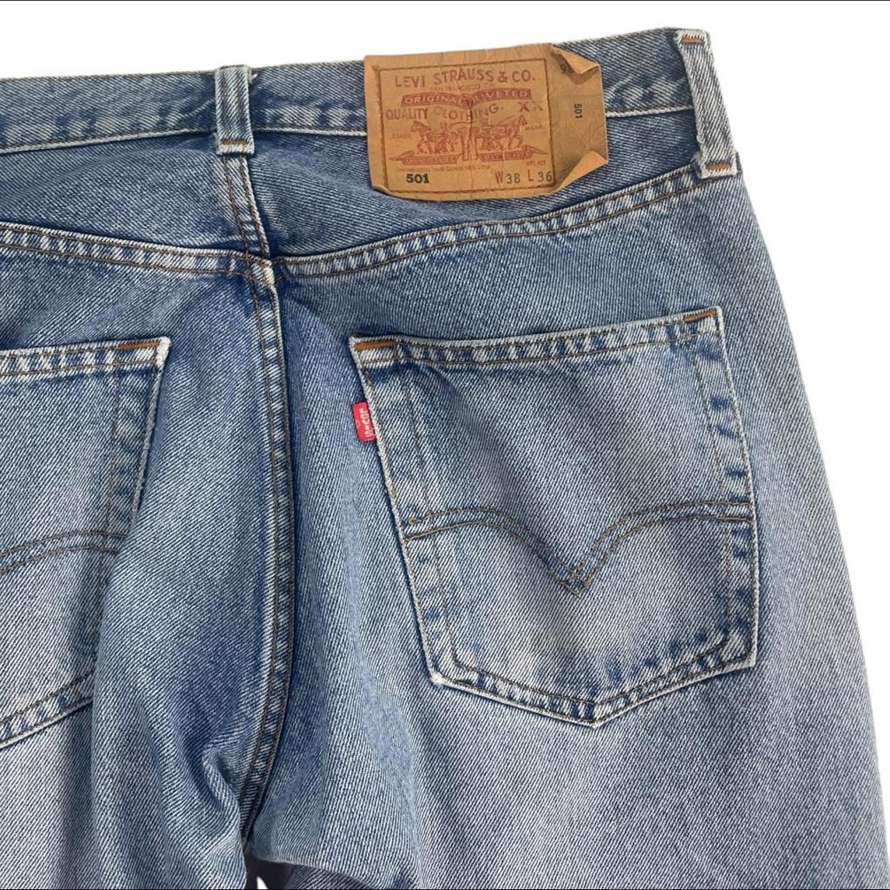 Levis 501 Jeans vintage blue straight fitting... - Depop