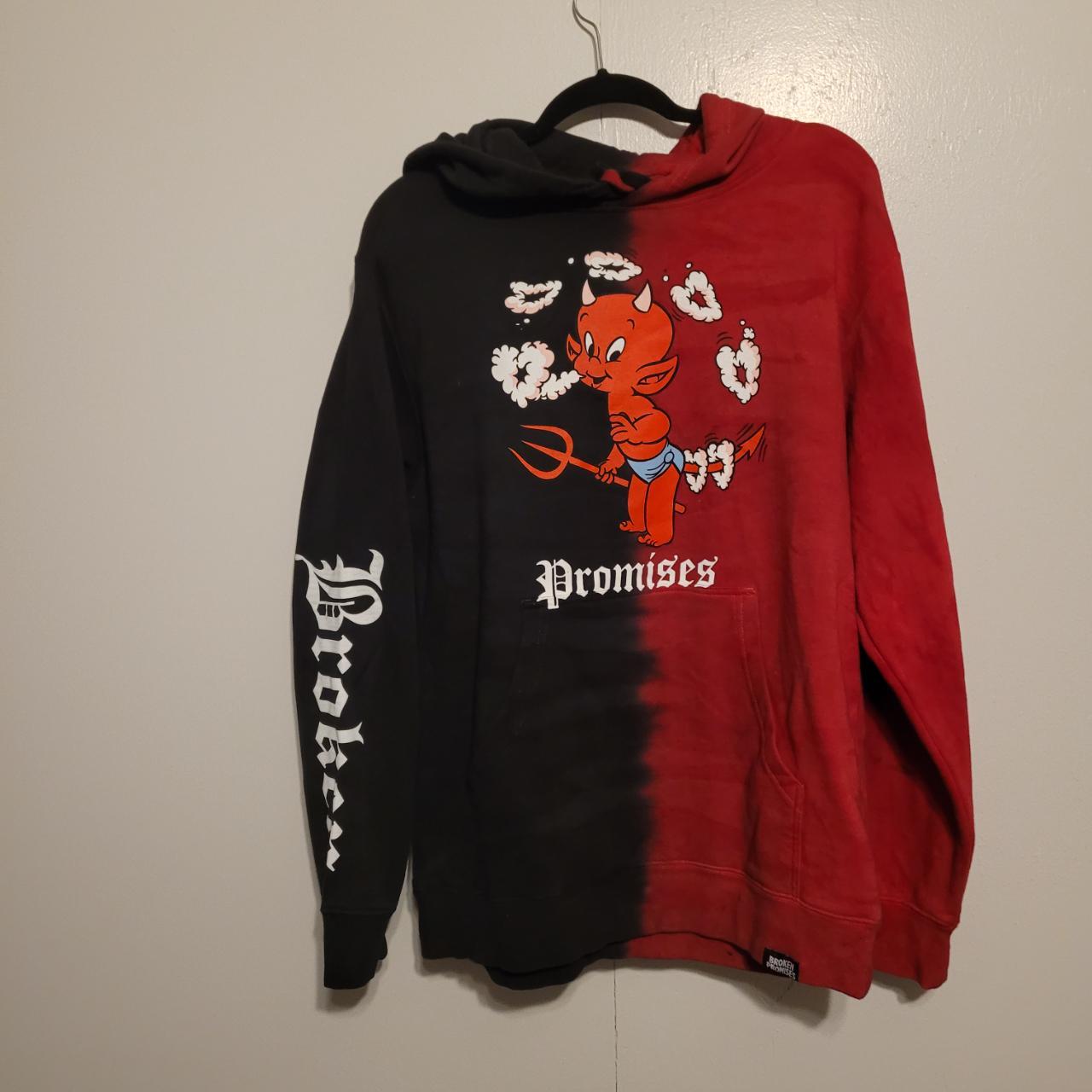 Black and best sale red split hoodie