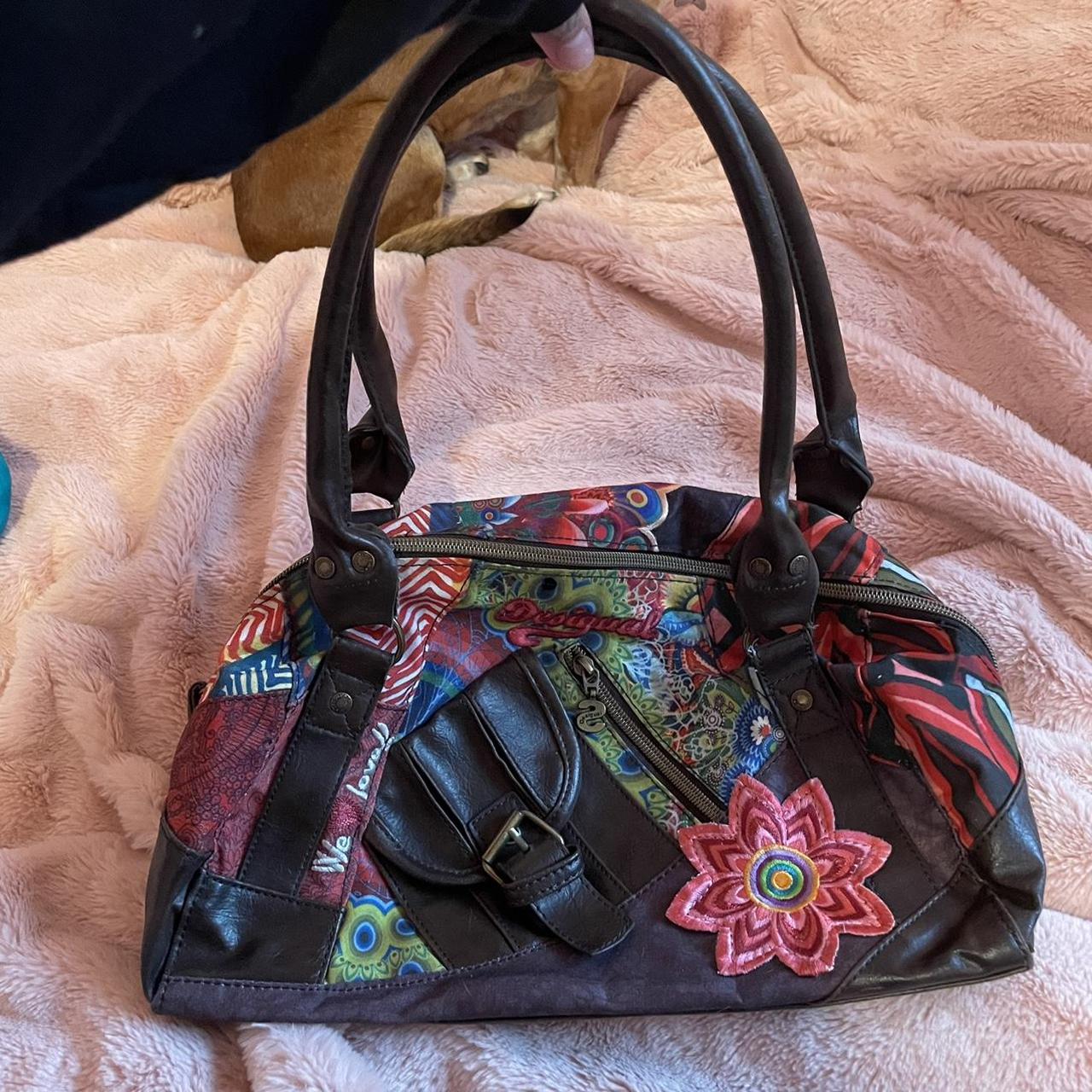 Desigual Women's Orange and Brown Bag | Depop