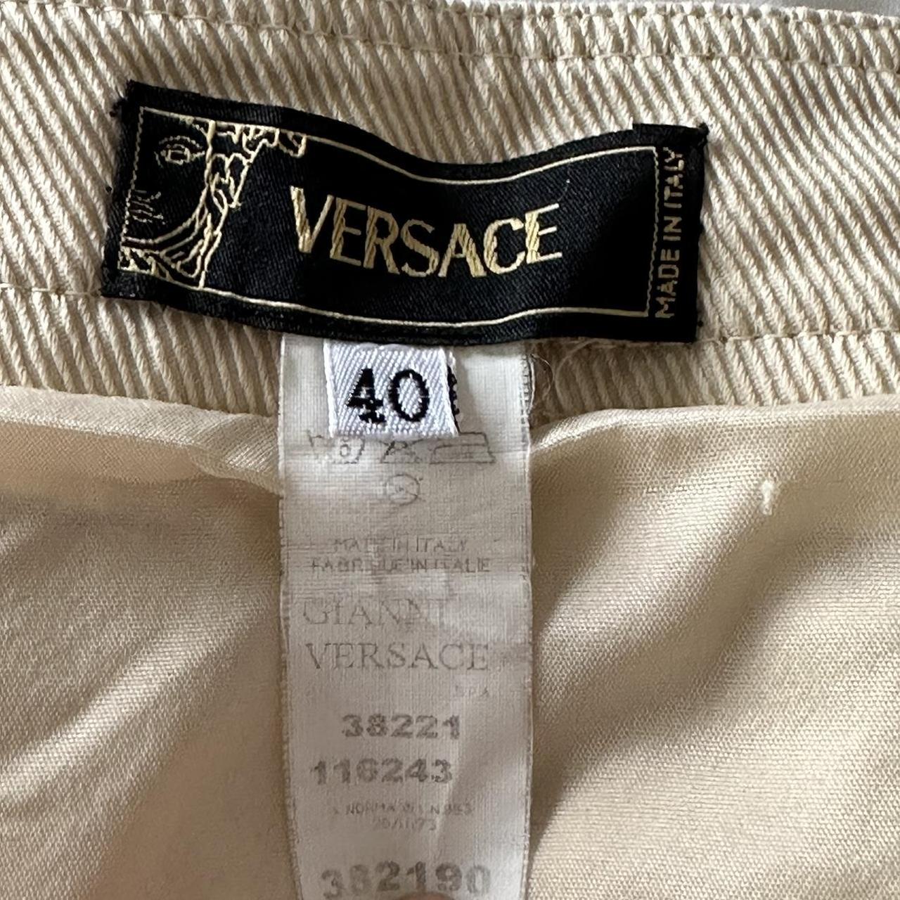 Versace Women's Cream and Gold Skirt | Depop