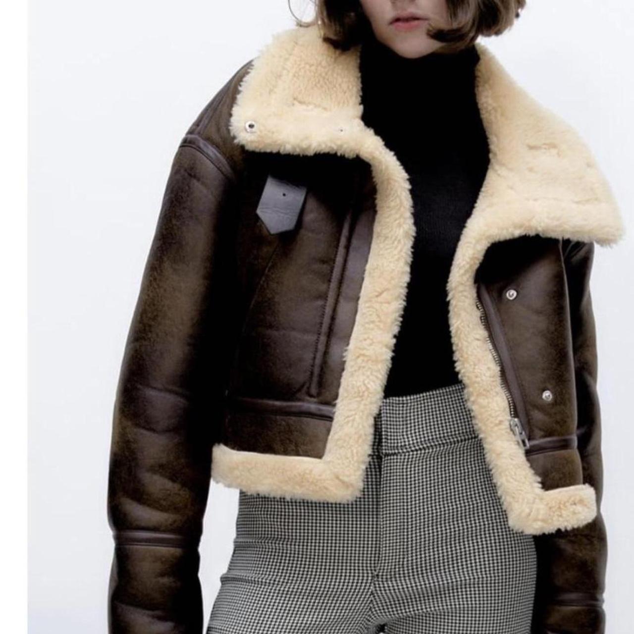 zara faux shearling jacket. perfect christmas gift... Depop