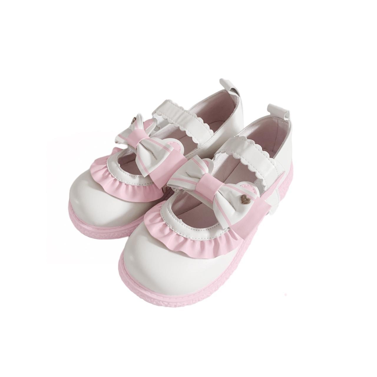 kawaii pink bunny mary janes ૮꒰ ˶• ༝ •˶꒱ა ♡ cute... - Depop