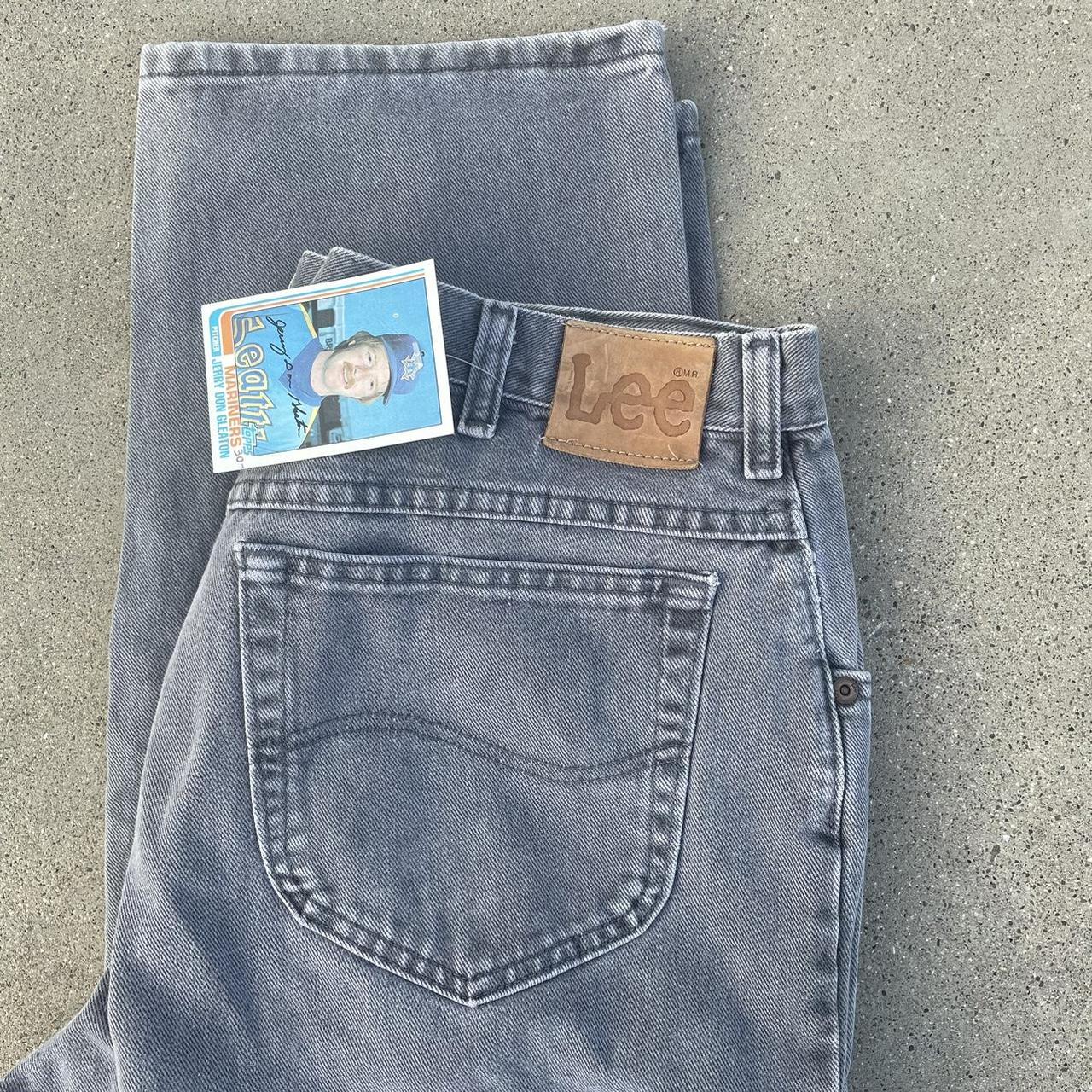 Vintage 90s Faded grey Lee Denim jeans 36x32... - Depop