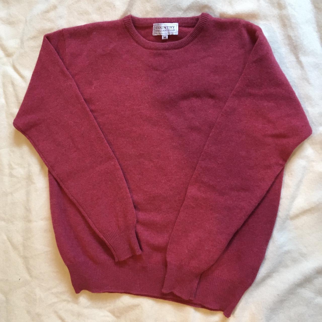 Country Collection Dark Salmon Wool Jumper 100%... - Depop