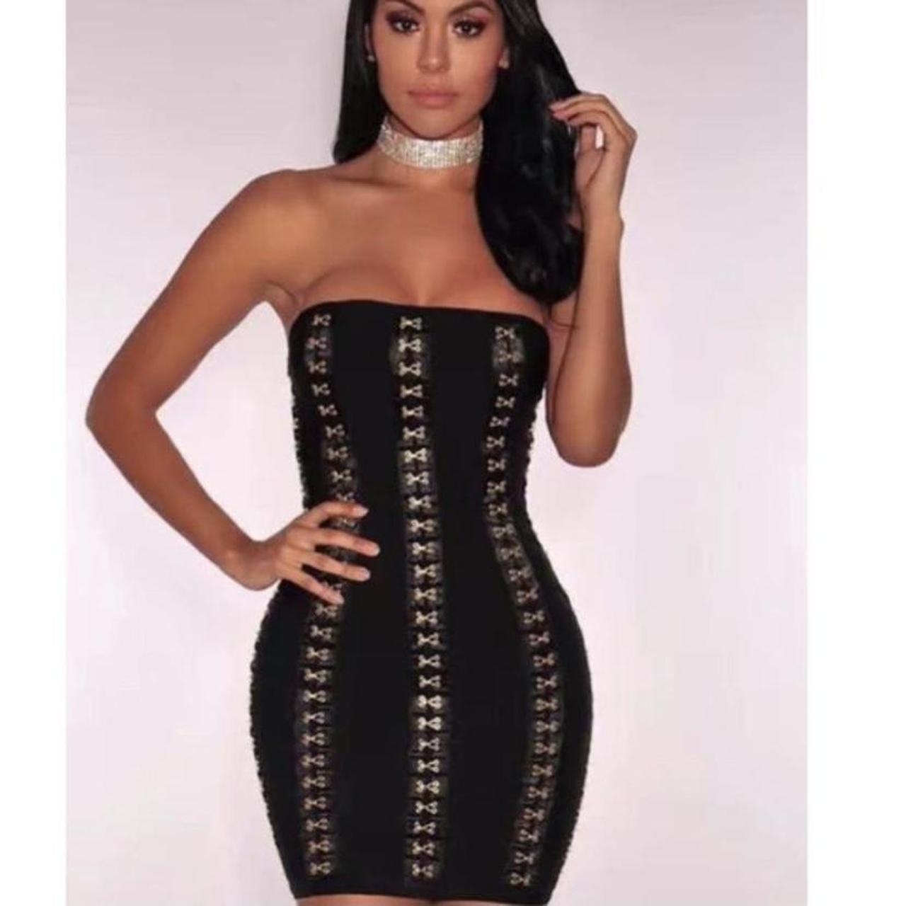 gold black bandage dress Perfect for nye From