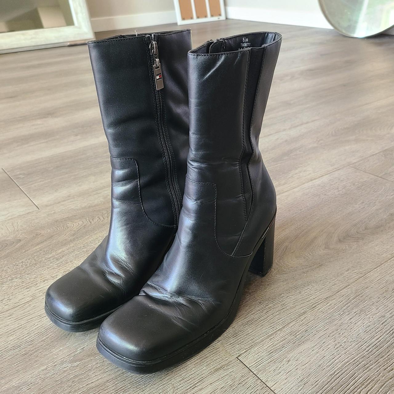 Tommy Hilfiger Women's Black Boots | Depop