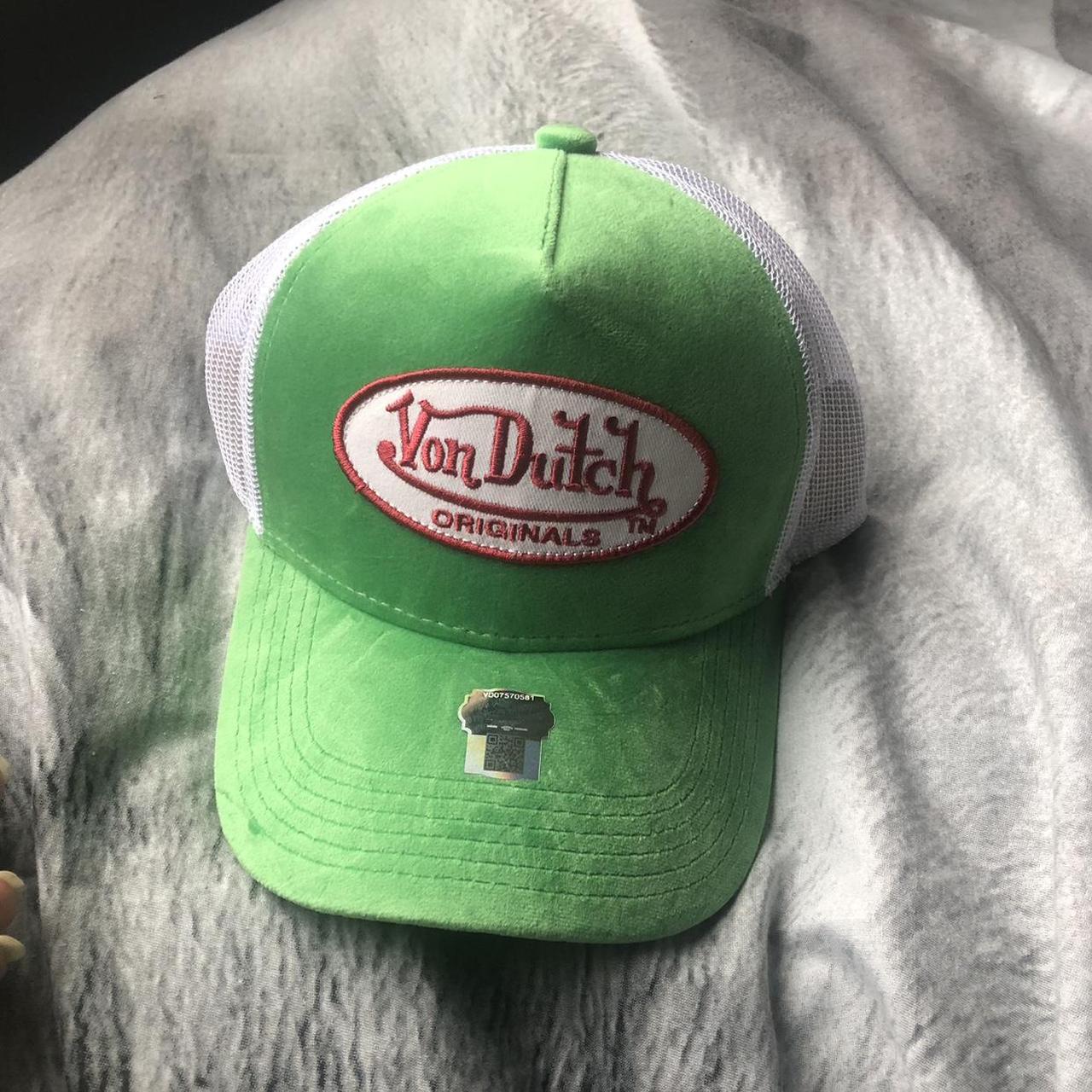 Von Dutch Green Velvet Trucker Cap. Deep green... - Depop