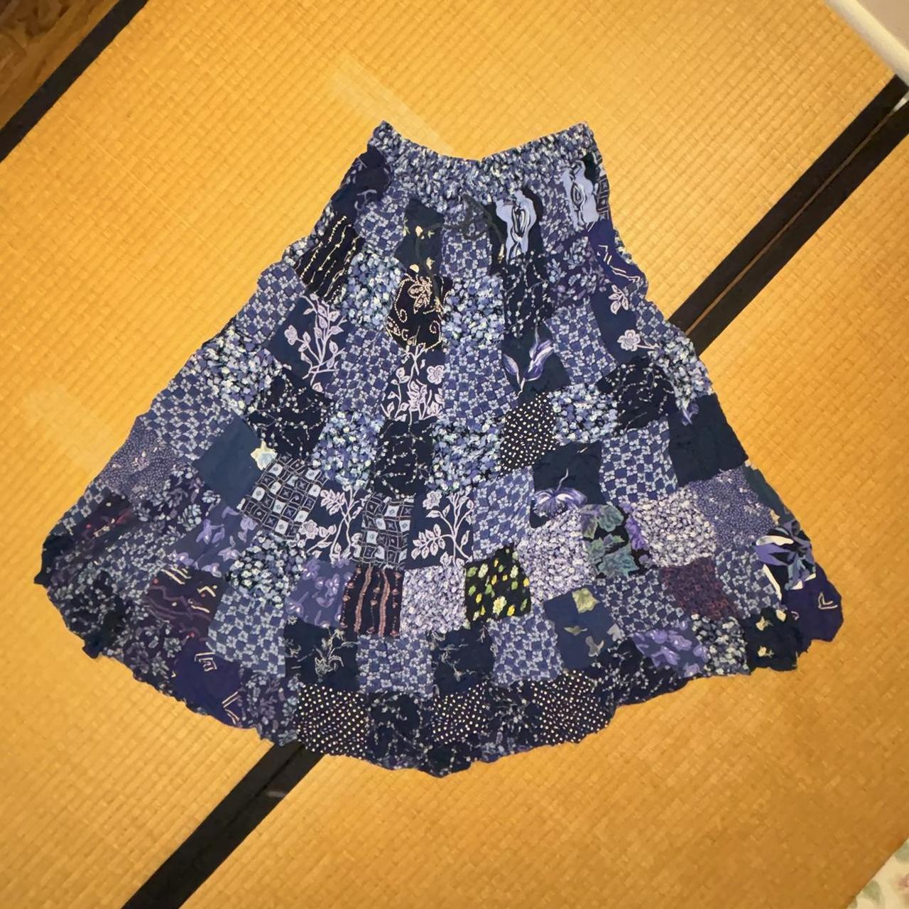 Flowy Quilt Style Skirt with Drawstring Obsessed Depop