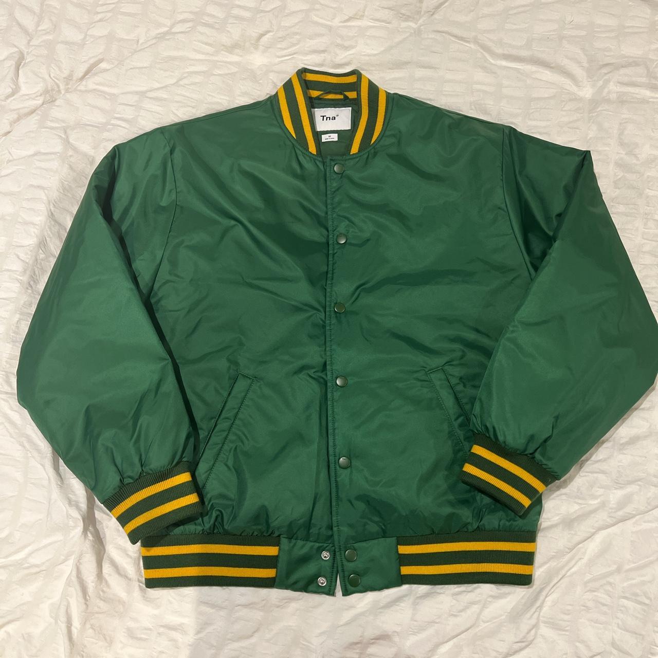 Aritzia Tna Stadium Jacket in green size medium... - Depop