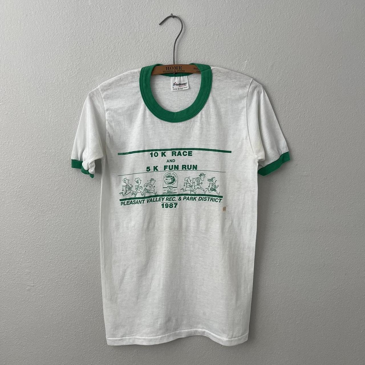 1980s ‘10k Race and 5k Fun Run’ Stedman ringer t... - Depop