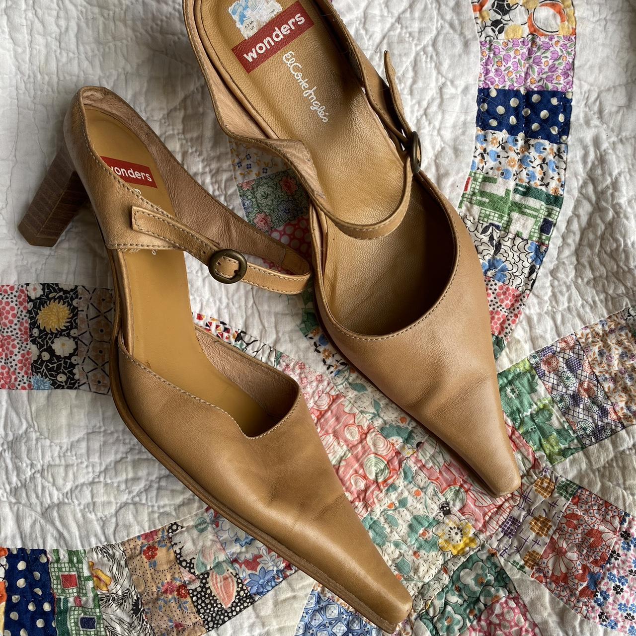 EXTREME Pointed Toe Beige Heels Adjustable strap Depop