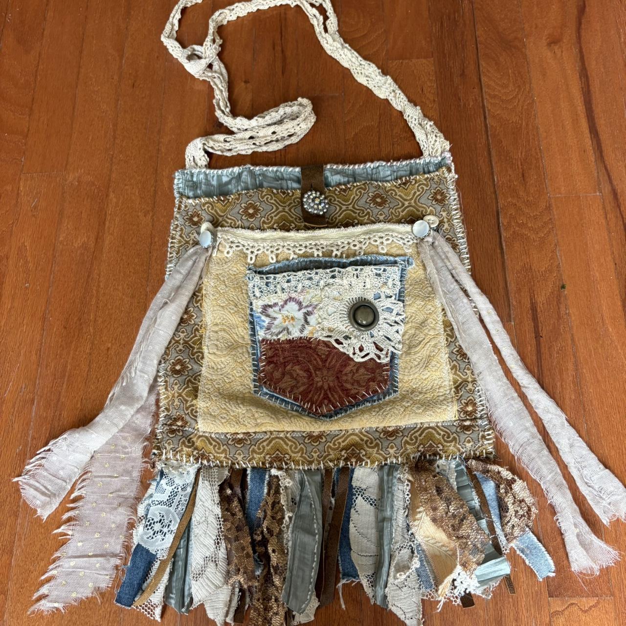 Women's Bag - Multi/Cream – Boho patchwork pocket… - image 2