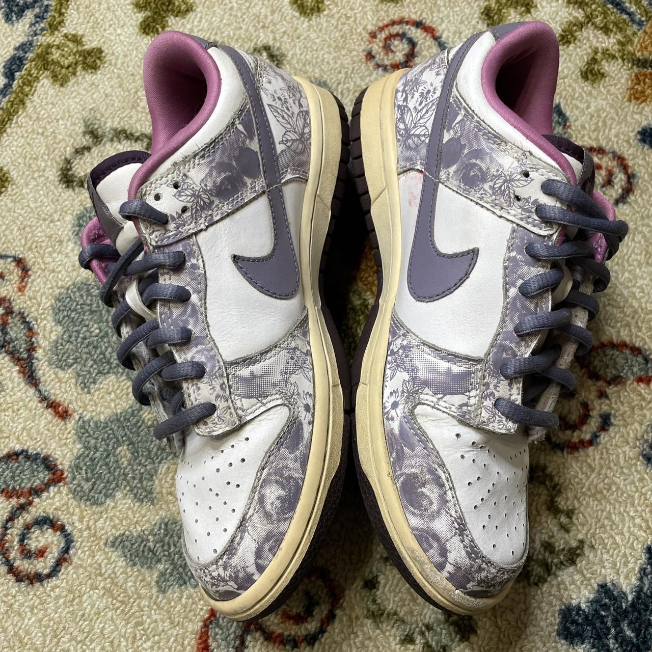 Nike Dunk Low Floral Print Youth Gs Sz Y Depop