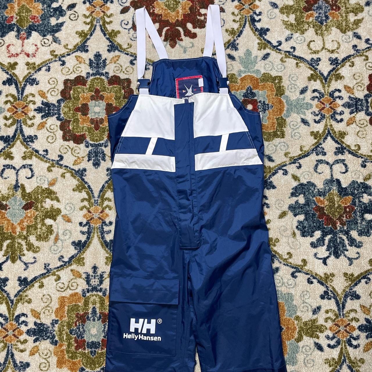 Vintage Helly Hansen Blue White Bib Overalls Sz M... Depop
