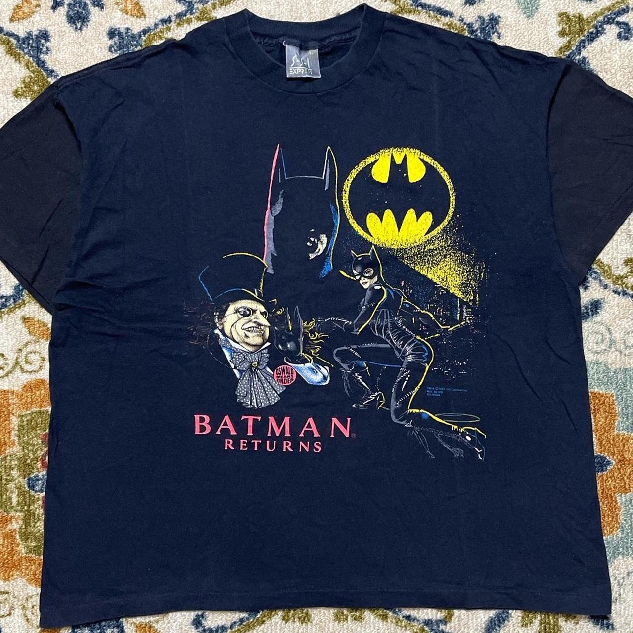 Vintage Batman Returns Black Graphic Movie T Shirt... - Depop