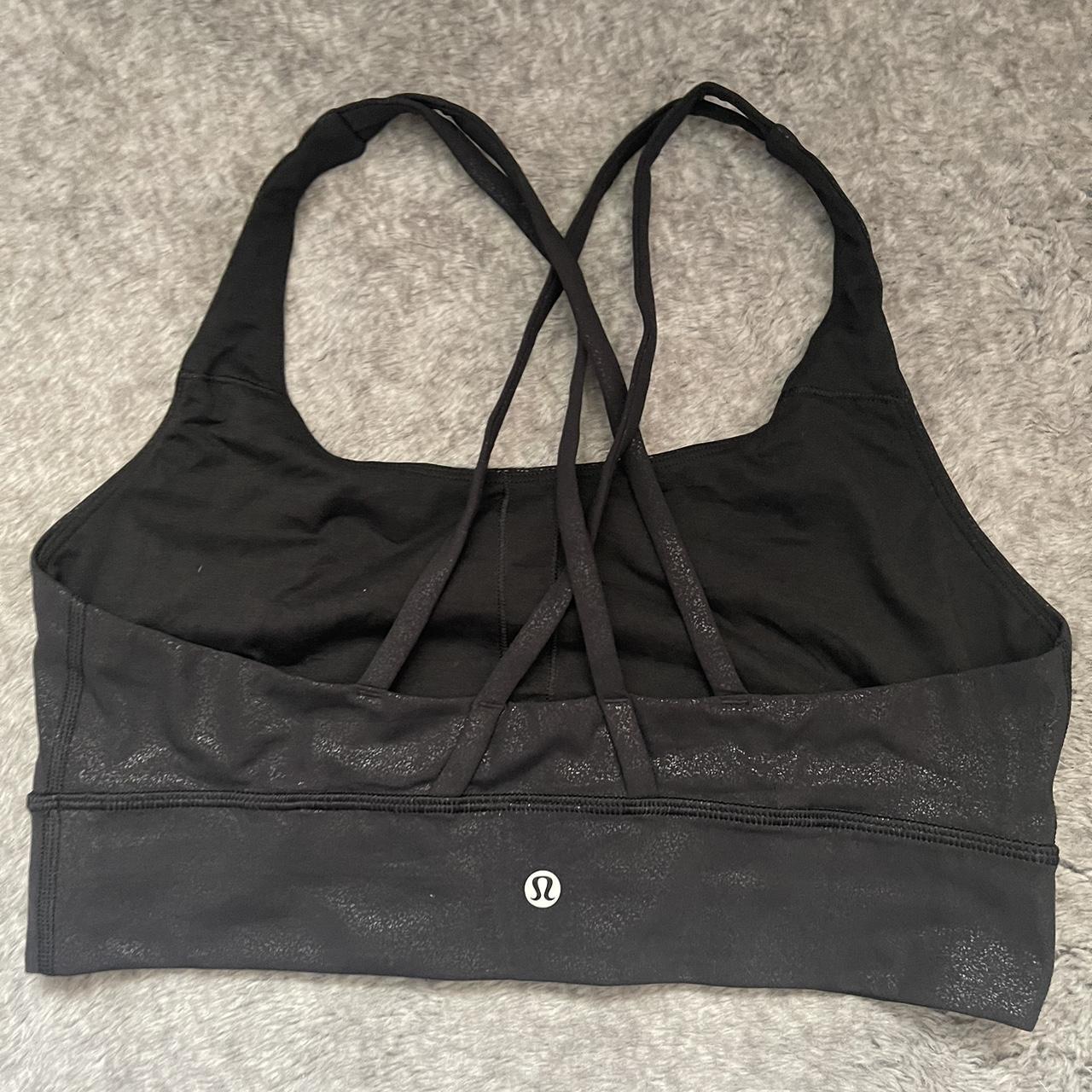 Lululemon Energy Bra Long Line *Foil - Luminosity Foil Print Black