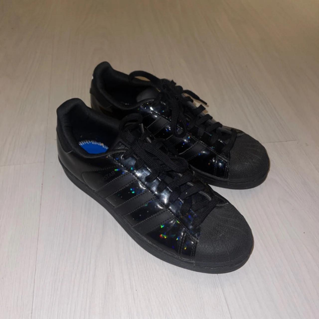 Black Special Edition Adidas SuperStar Trainers In