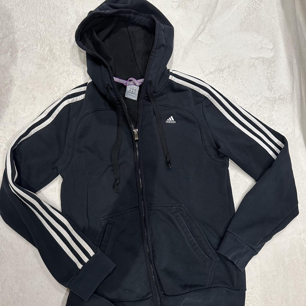 ADIDAS ZIP UP HOODIE BLACK #womens #hoodie #zipup... - Depop