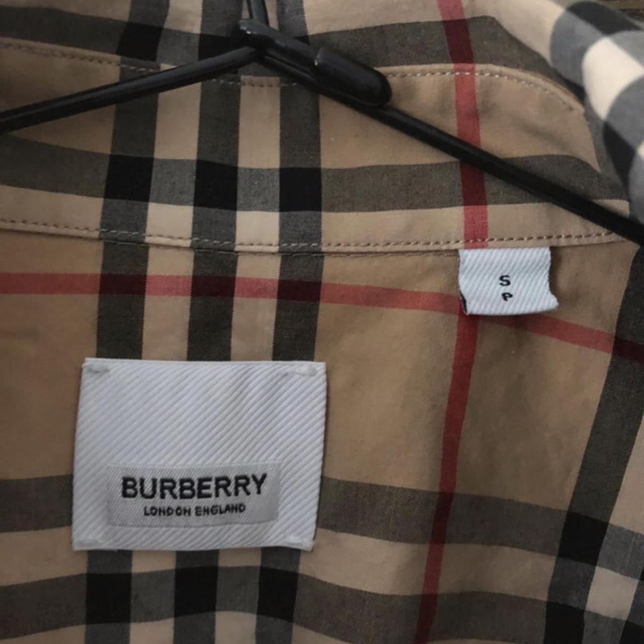 Mens shirt with checked signature burberry pattern... - Depop
