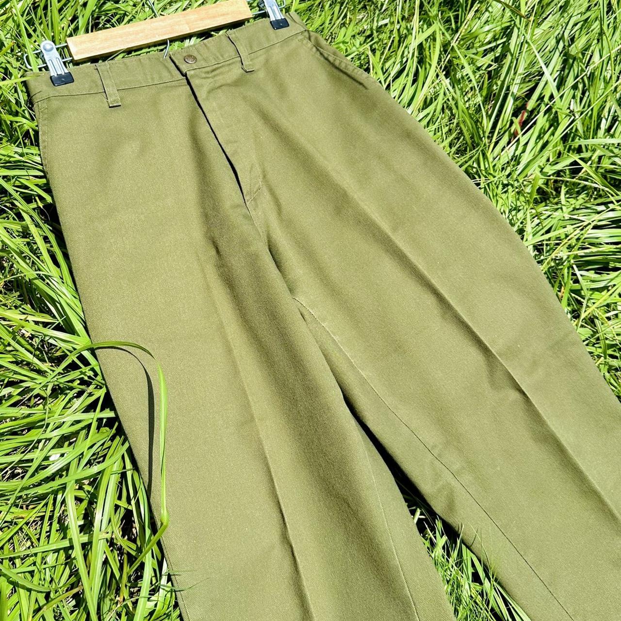 1970s olive green Boy Scout pants Finished with a... Depop