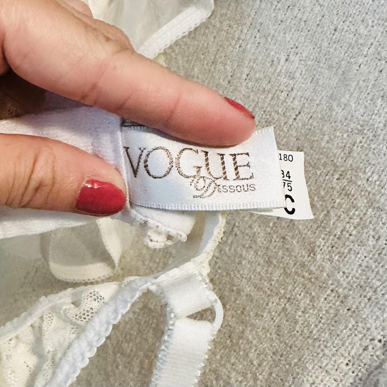 Vintage Vogue Dessous white lace bra Balconette... - Depop