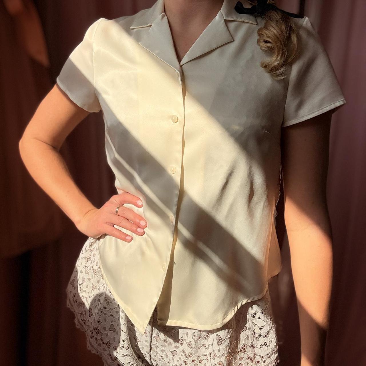 ivory satin blouse