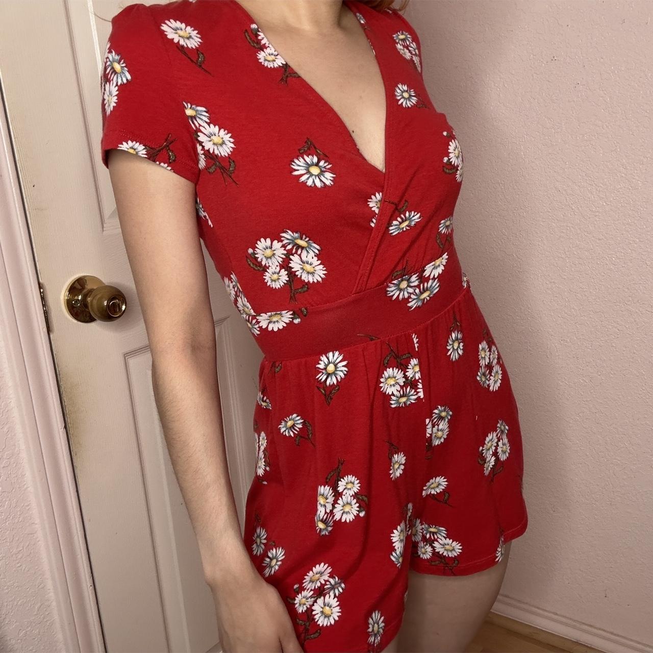 H&m clearance red playsuit