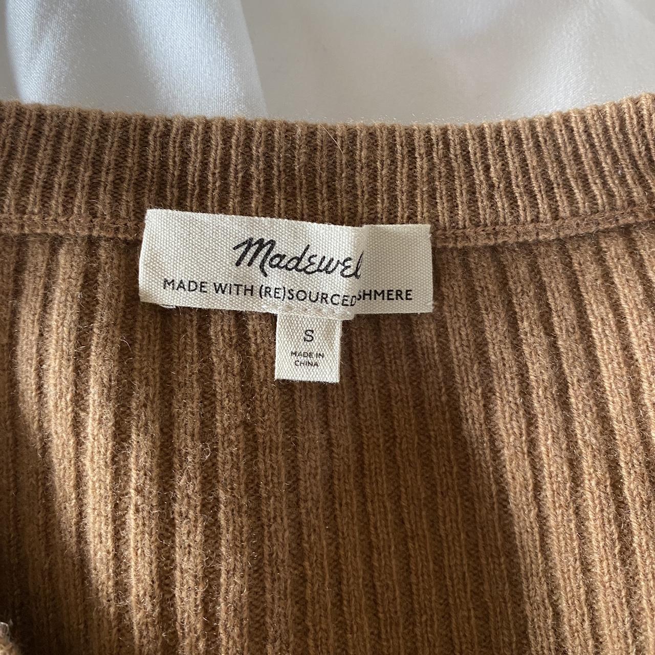 Cashmere and wool sweater, cropped brown button up... - Depop