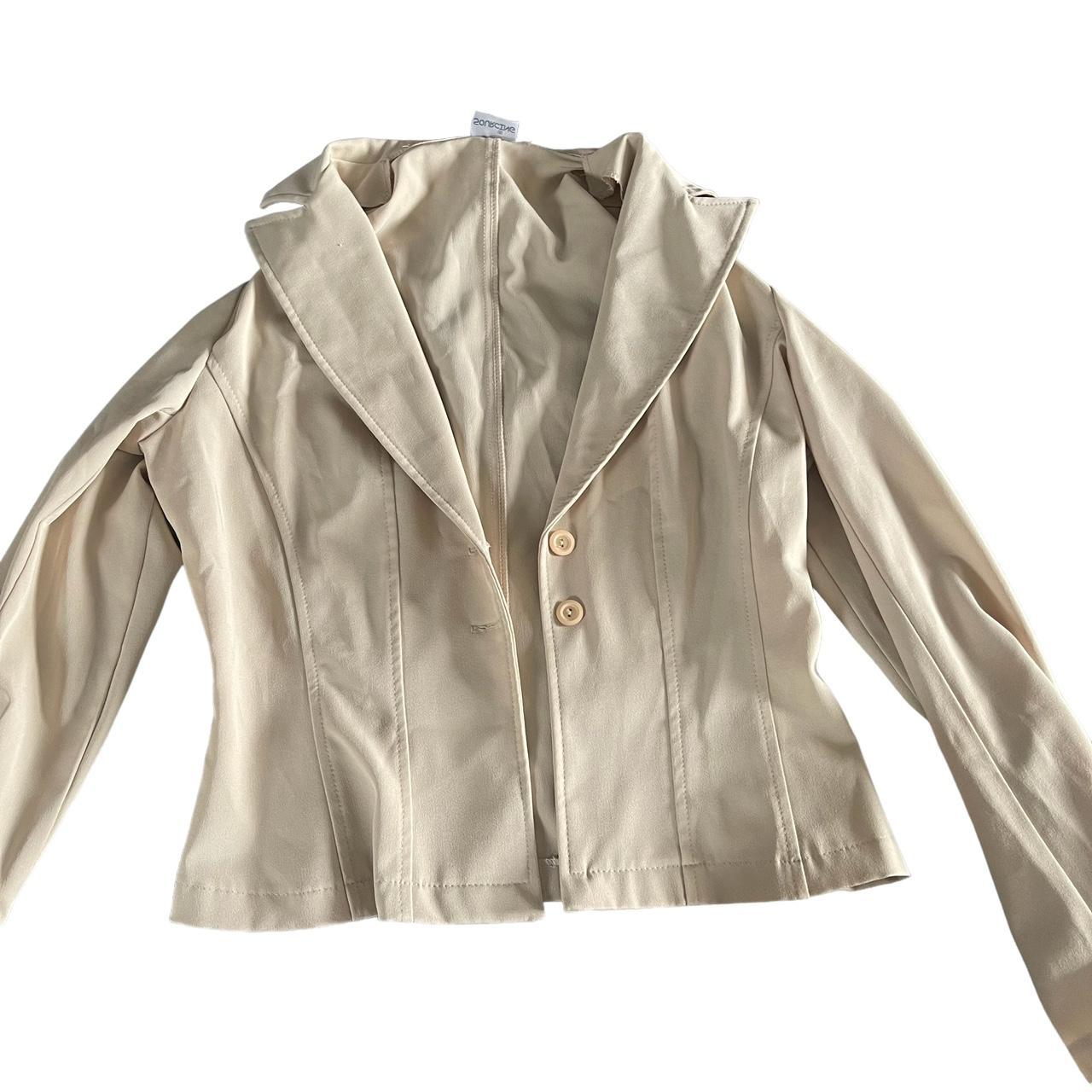 Beige button blouse jacket! Vintage 90s jacket... - Depop