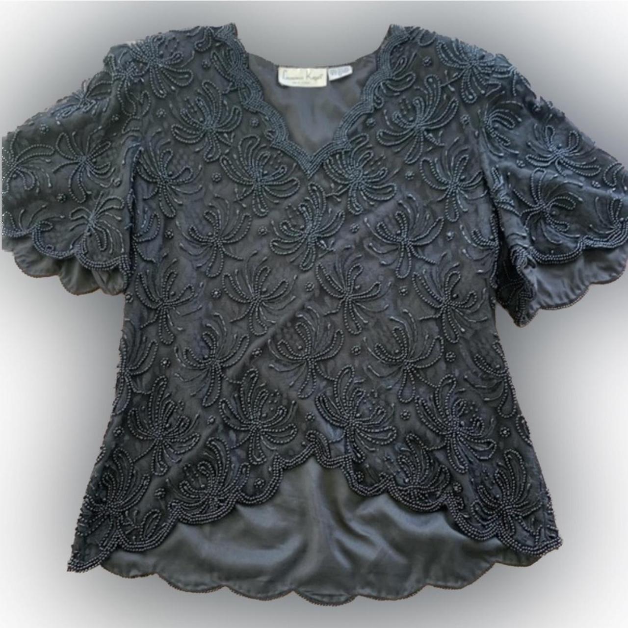 VNTG LAURENCE hotsell KAZAR beaded all black blouse M