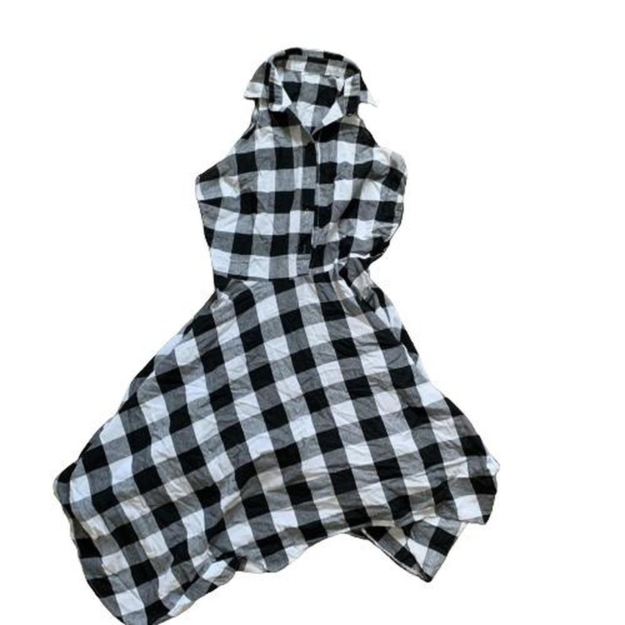 black-white-button-down-dress-tagless-might-fit-depop