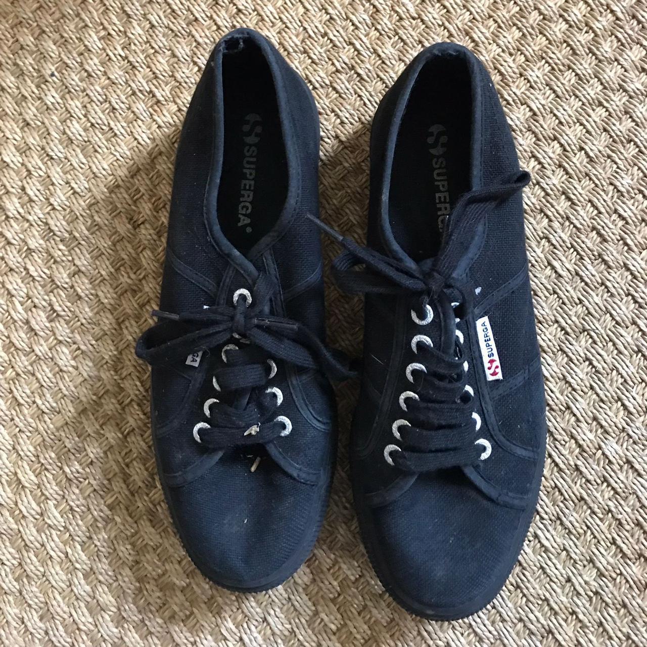 Superga Women's Black Trainers | Depop