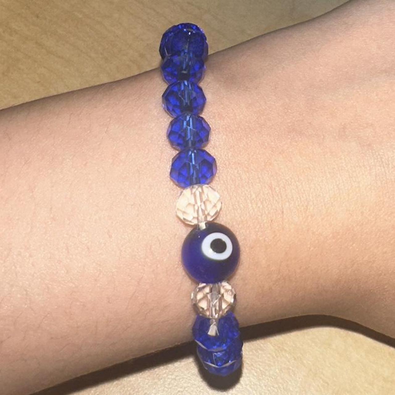 Blue evil eye bracelet - Depop