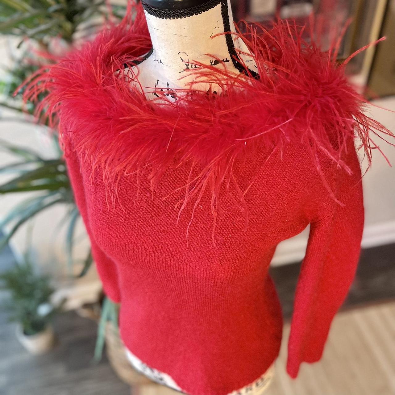 💋 RED FEATHER TOP 💋 An absolute must have for this... Depop