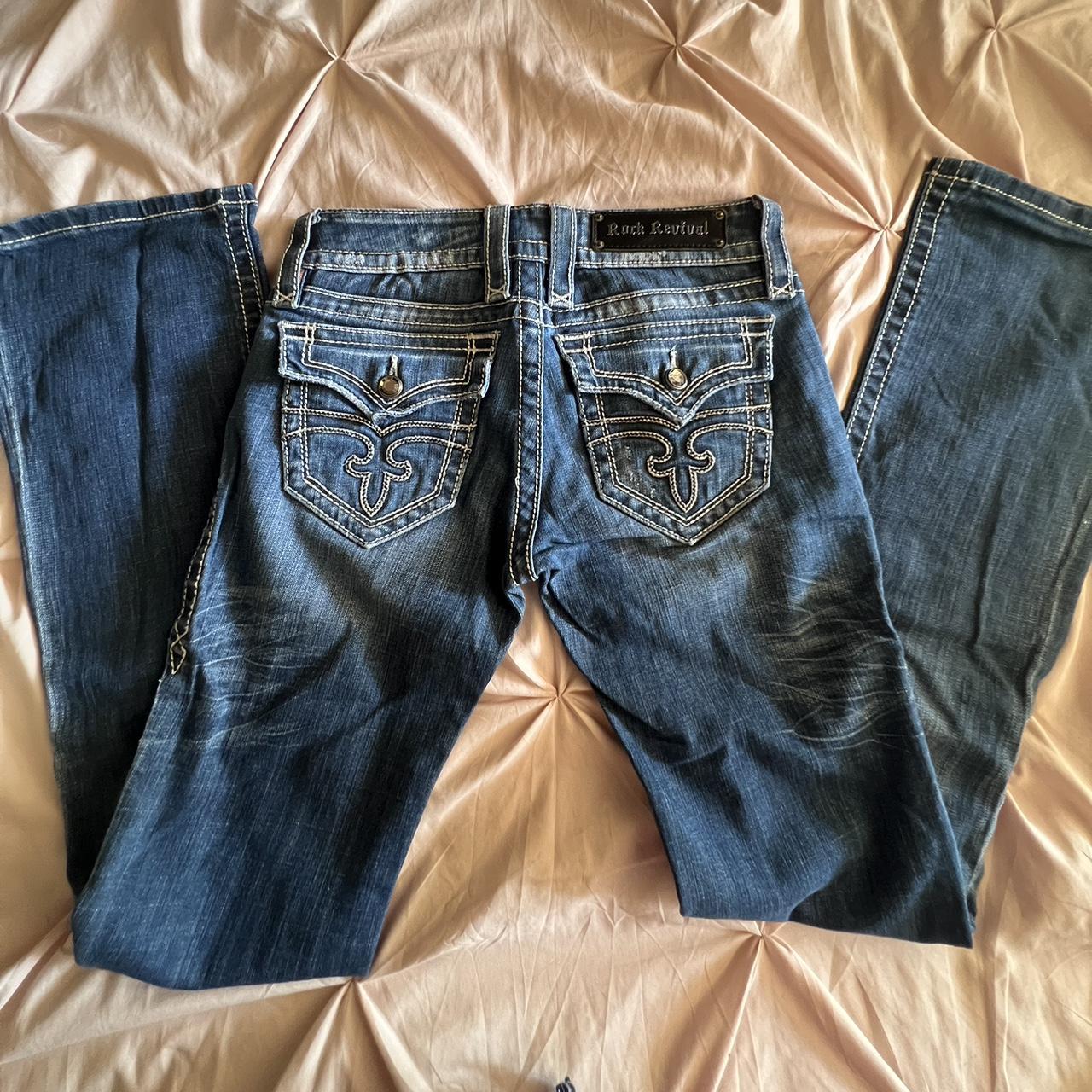 Vintage Rock Revival jeans low rise -Boot cut... - Depop