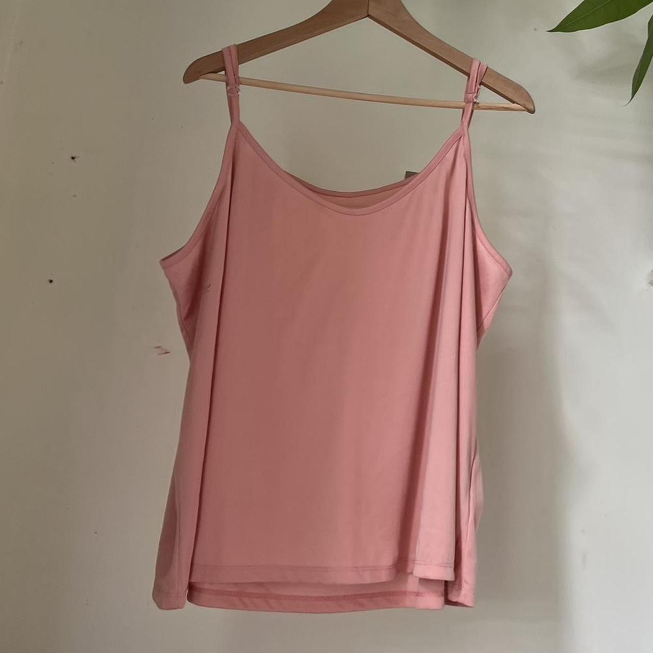 plain baby pink tank / vest / cami top made... - Depop