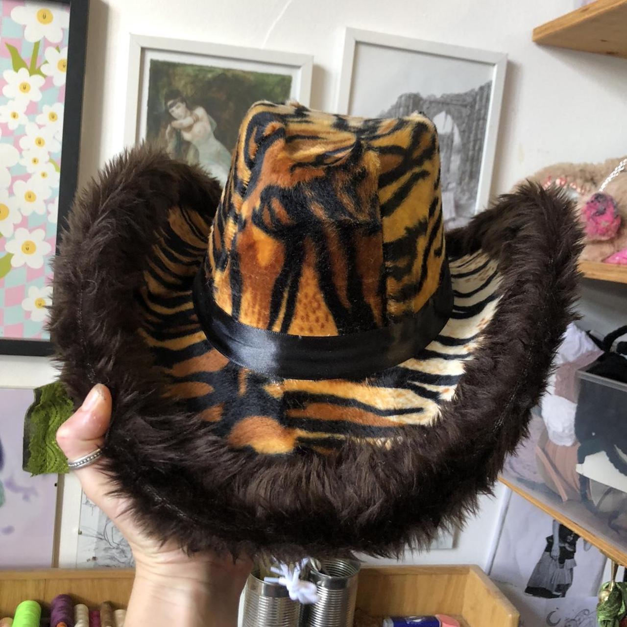 Tiger Shandy Hat Handmade One Size Unisex Faux Depop